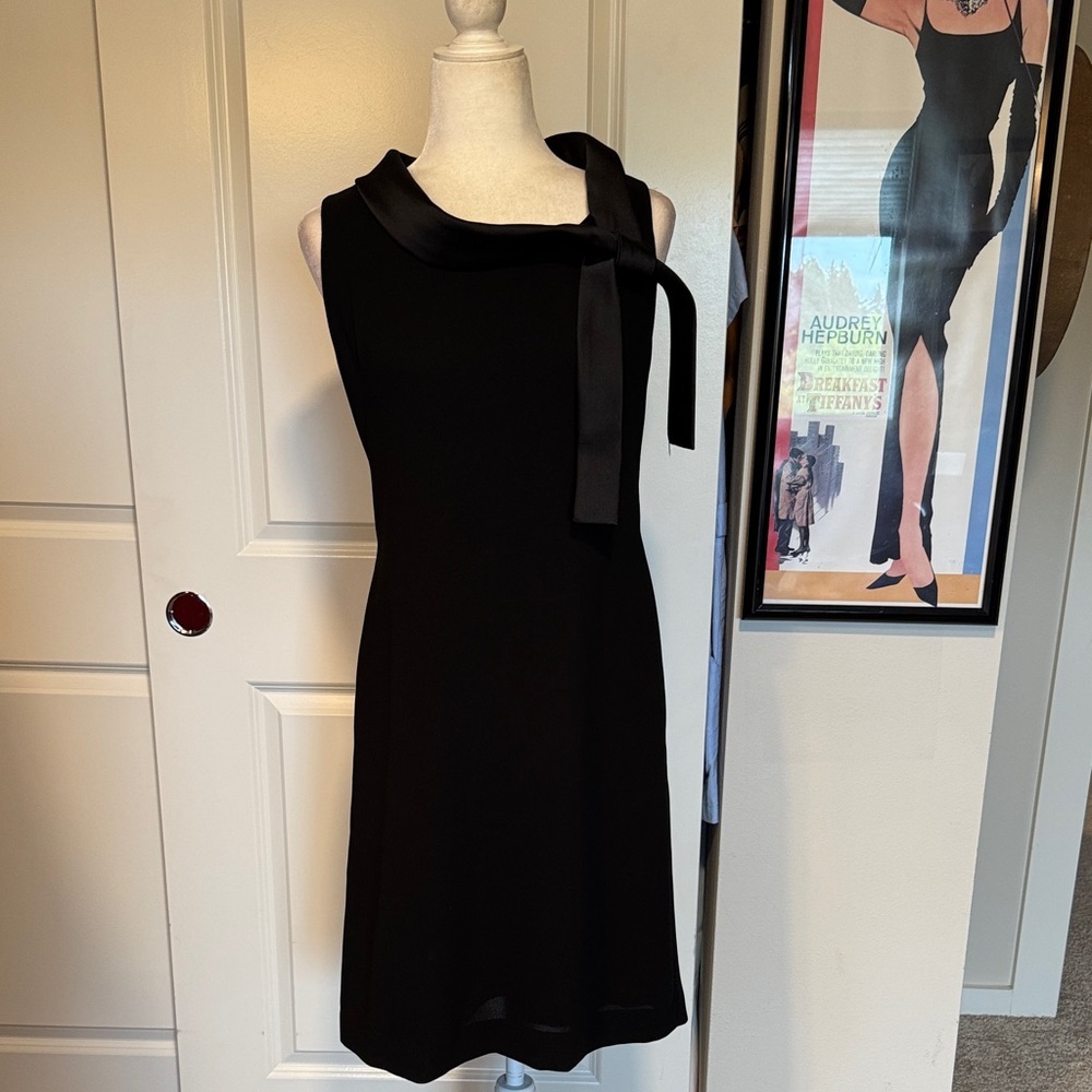 Trio New York Black Midi Dress with Bow Detail